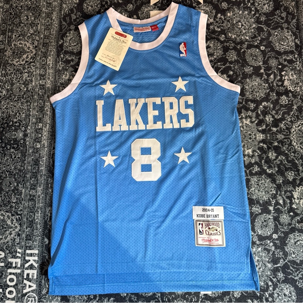 Mitchell & Ness Lakers #8 Light Blue Hardwood Classics Jersey